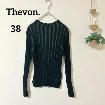 제본 스트라이프 니트 스웨터 38 사이즈 신축성 블랙 스타일리시