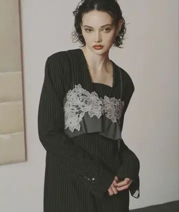 ANDRESD pinstripe tailored bustier dress