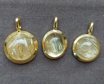 루틸 쿼츠 펜던트 탑 3개 세트