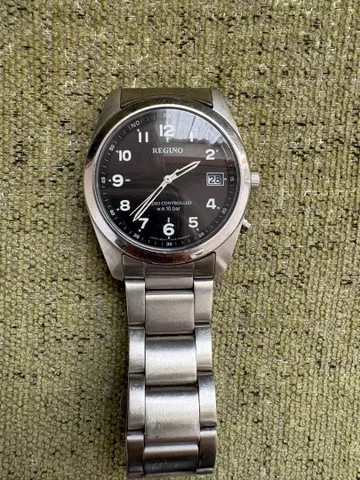 REGUNO 아날로그 시계 블랙 스테인리스