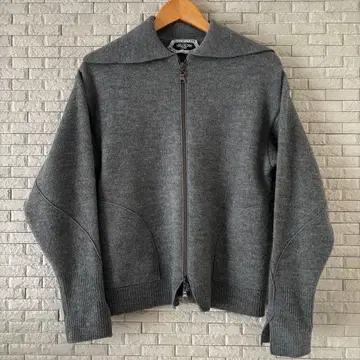 MARLENEDAM ITALY 더블 지퍼 니트 그레이 가디건