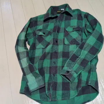 프렌티스 그린 블랙 체크 플란넬 셔츠