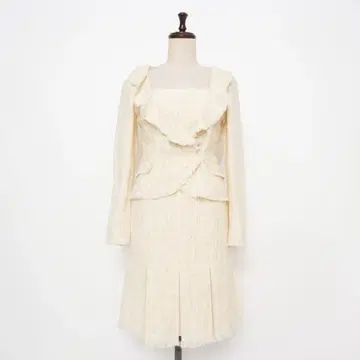 프라이드글라이드 라메 트위드 셋업 원피스 크림 36*KD337