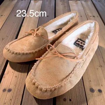 스웨이드풍 모카신 짙은 베이지 23.5cm 가볍고 부드러운 착용감