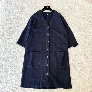 론 헤르만 맨투맨 가디건 롱 네이비 V넥