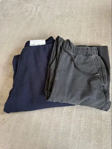 유니클로 네이비 플리스 이지 팬츠 GU 데님 맨투맨 배럴 레그 팬츠