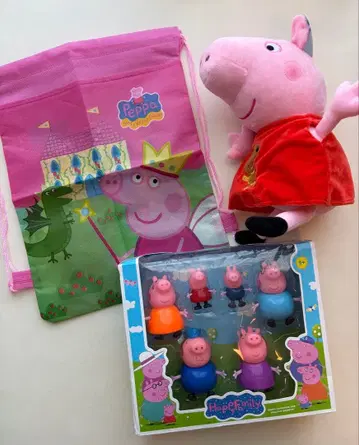 페파피그 Peppa Pig 피규어 봉제 인형 가방 세트