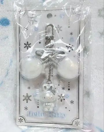 키티 포근포근 스노우 디자인 키링 산리오 스트랩 참