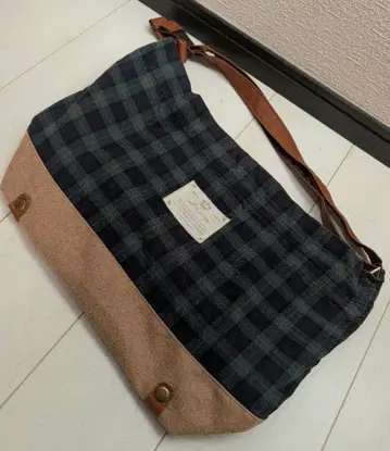 체크 무늬 숄더백 코튼 부드러운 가벼운 캐주얼