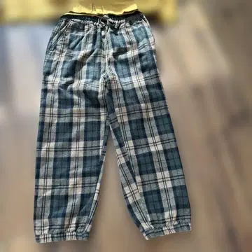 유니버셜 티슈 조거 팬츠 체크 베이지 그린 일본제