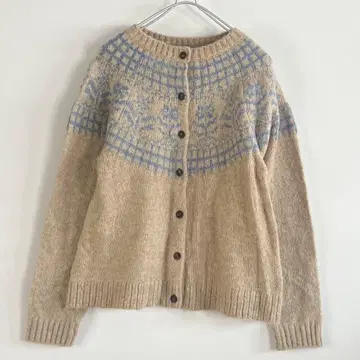 사만사 모스모스 꽃무늬 자카드 니트 가디건