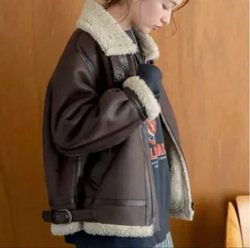 ungrid 페이크 무스탕 보아 블루종 가죽 방한 여성용 아우터