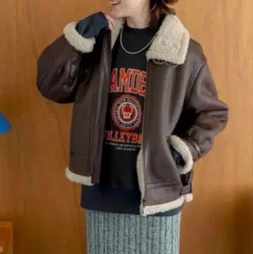 ungrid 페이크 무스탕 보아 블루종 가죽 방한 여성용 아우터