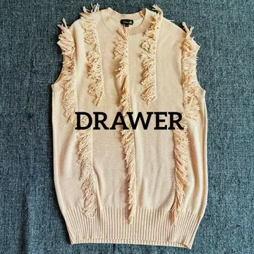 DRAWER 프린지 슬리브리스 롱 니트 M