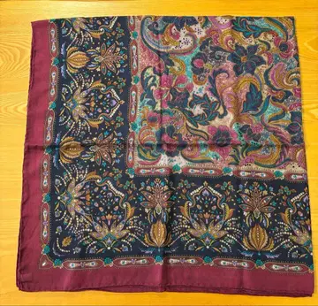 [ 미사용 ] 실크 x 울 대형 스톨 이탈리아제 132cm