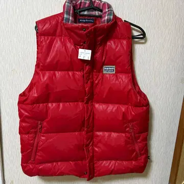 택 포함 새상품 드럭 스토어즈 다운 베스트 빨간색 4