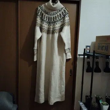 coen 구심편 노르딕 무늬 니트 원피스