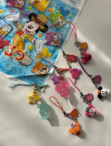 미키 미니 도날드 스트랩 세트