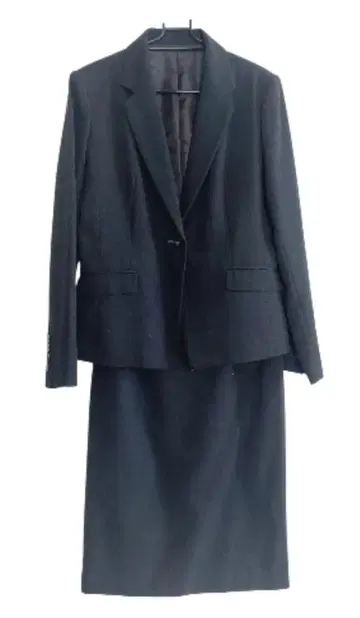 여성용 다크 그레이 정장 세트 자켓과 스커트 9호