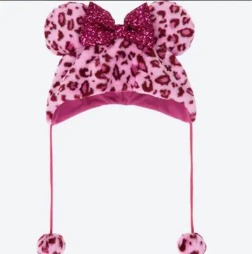 디즈니 팬캡 레오파드 무늬 핑크