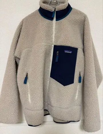 patagonia 플리스 자켓 M 베이지 네이비