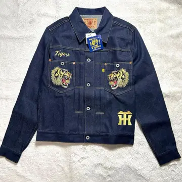 한신 타이거즈 X 에사카 청바지 호랑이 데님 G 호랑이 자수 M