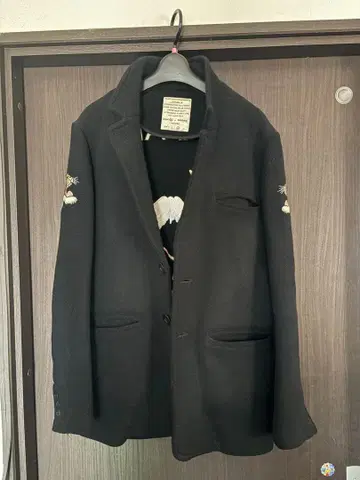 자수 디자인 자켓 M 블랙 Houston