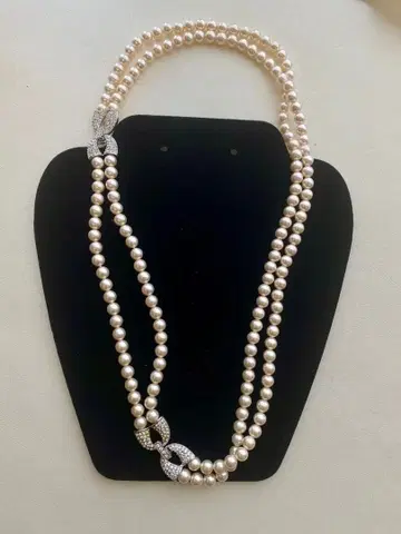 AVON 빈티지 펄 목걸이 & 팔찌 세트 3way