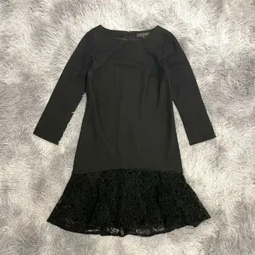 [QUEENS COURT] 미니 원피스 긴팔 레이스 프릴 울 100%