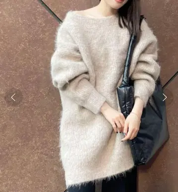 Plage 플라주 알파카 샤기 루즈 풀오버 니트 원피스