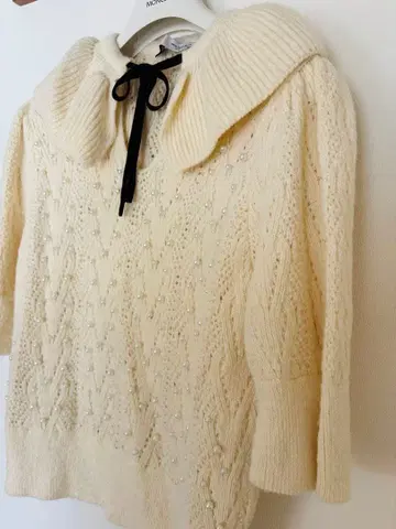 ZARA 리본, 펄 고급 귀여운 니트