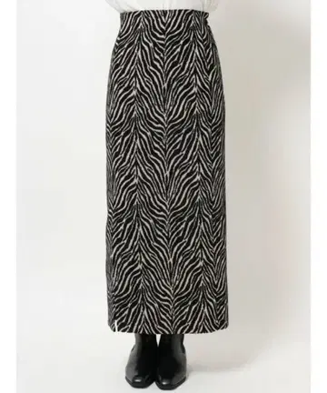 Ungrid 제브라 패턴 자카드 타이트 스커트 허리밴딩