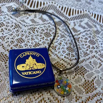 베네치안 유리 꽃무늬 목걸이