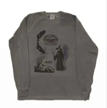 프린트 롱 T 핸드메이드 블랙