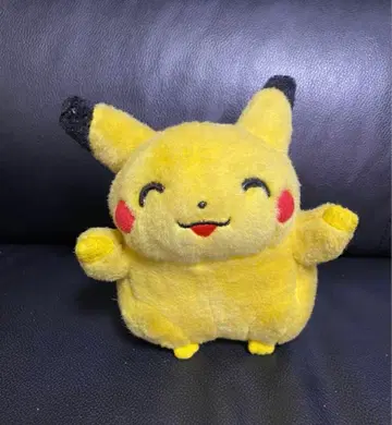 피카츄 봉제 인형 TOMY 초기 초대 활짝 웃는 만세 포즈