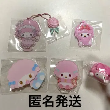 산리오 시크릿 아크릴 스탠드 러버 키링 피아노 세트