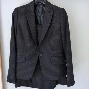 블랙 스트라이프 비즈니스 정장 상하의 세트