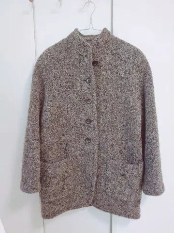 니트 코트 여성용 여성복 고급 천연 소재 사용 멜란지 일본제