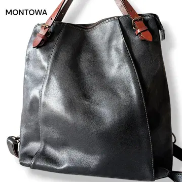 MONTOWA 몬토와 백팩 블랙 가죽 핸드백