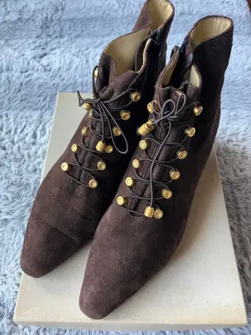 긴자 카네마츠 브라운 스웨이드 부츠