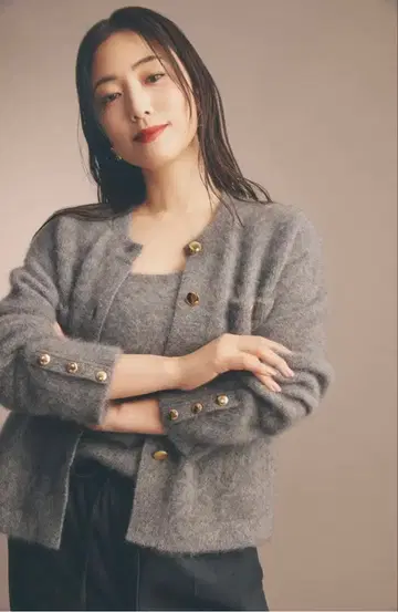 그린 레이블 릴랙싱 헤어리 니트 가디건