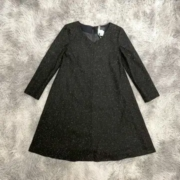 [ UNTITLED ] 트위드 원피스 긴팔 무릎 기장 모 혼방 실크 월드