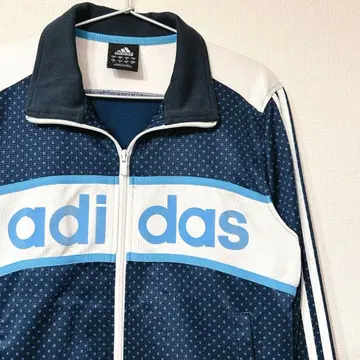 레어 00s adidas 도트 저지 트랙 자켓 스카이블루