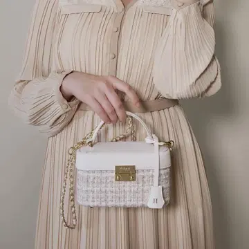 Herlipto 트위드 체인 바니티 백 하립투