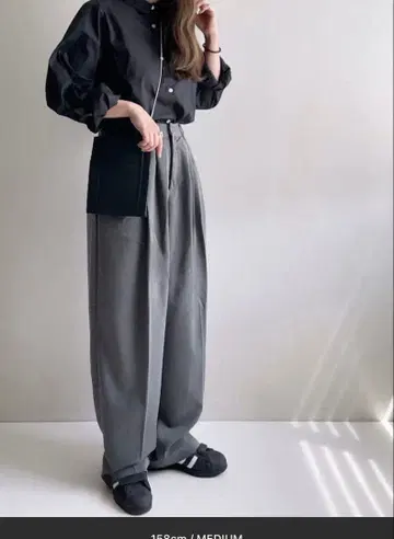 턱 와이드 슬랙스 [ M ] 그레이