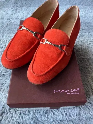 MANA 오렌지 스웨이드 로퍼