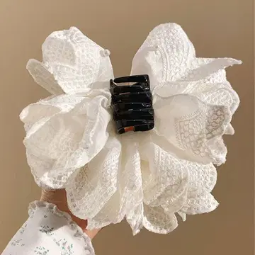 화이트 플라워 머리끈