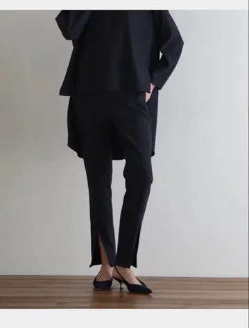 루피 2WAY 트윌 프론트 슬릿 팬츠 네이비00