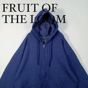 FRUIT OF THE LOOM 퍼플 무지 풀 집업 후드티 L