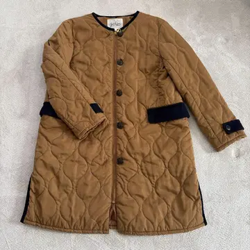 [ jantzen 얀센 ] 퀼팅 코트 머스타드 x 네이비 테두리 L